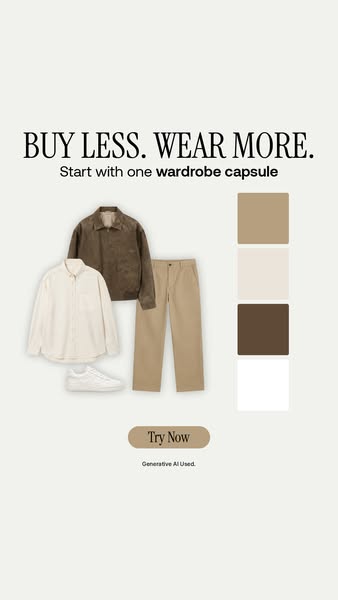 Suede jacket, cream shirt and khaki chinos with a neutral palette